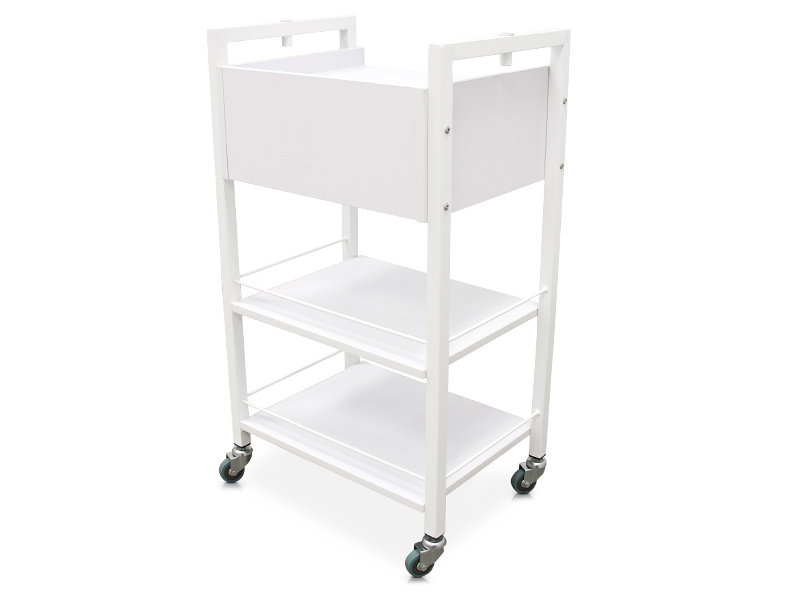 Guéridon avec roues et tiroir