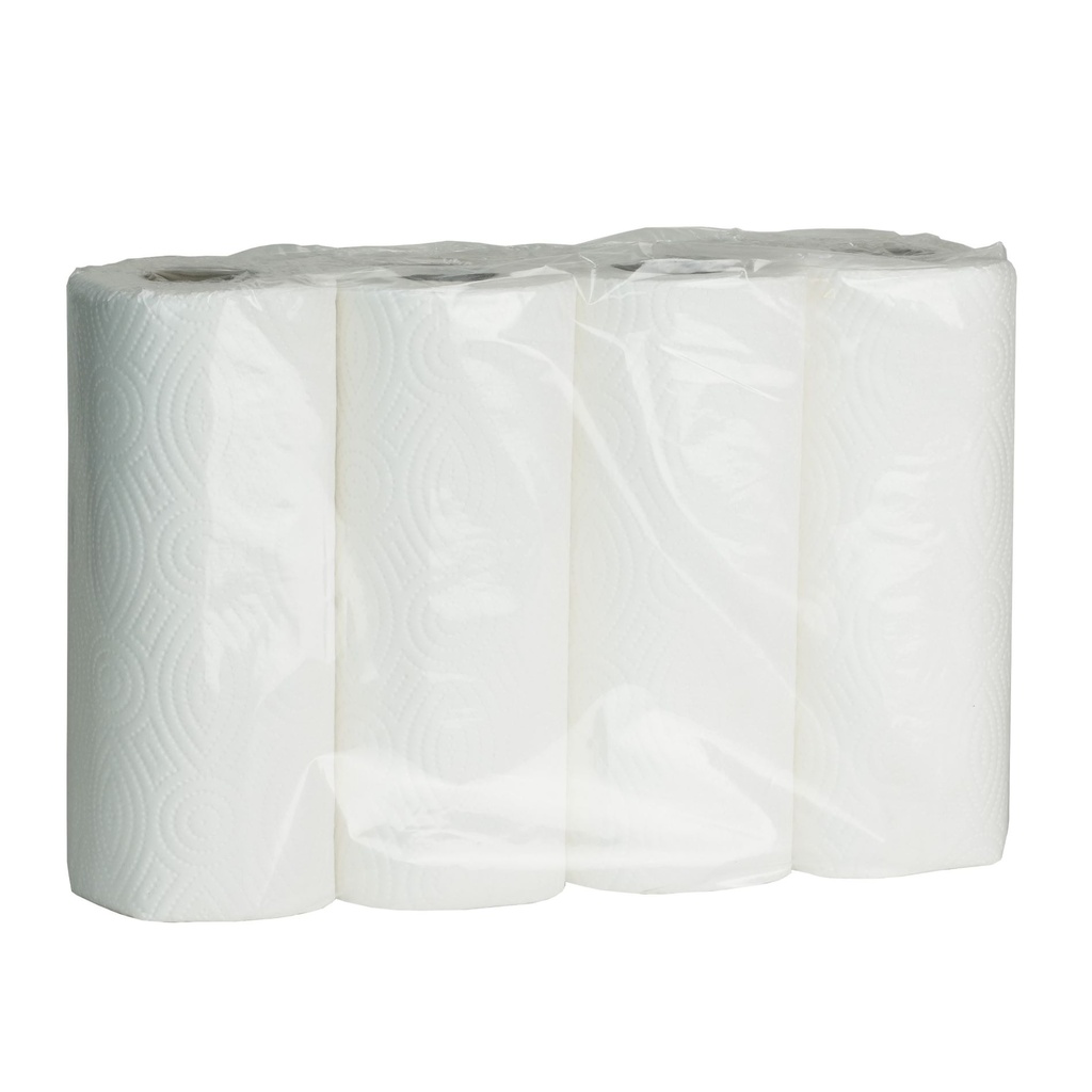 4 pc rouleaux papier ménage 3 plis blanc pur