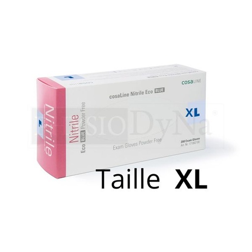 [171002105] Boîte de 200 gants nitrile bleus Taille XL non poudrés