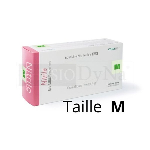 [171002102] Boîte de 200 gants nitrile bleus Taille M non poudrés