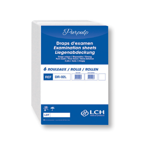[47473] DRAP D'EXAMEN en pulpe de papier blanc 2 plis - largeur 60cm (copie)