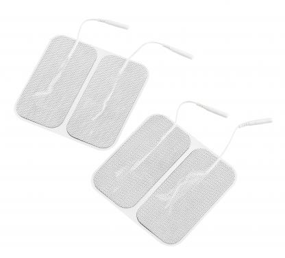 [stenelec-10006] 4 Electrodes adhésives 50 x 100 mm 1 fiche banane 2mm 